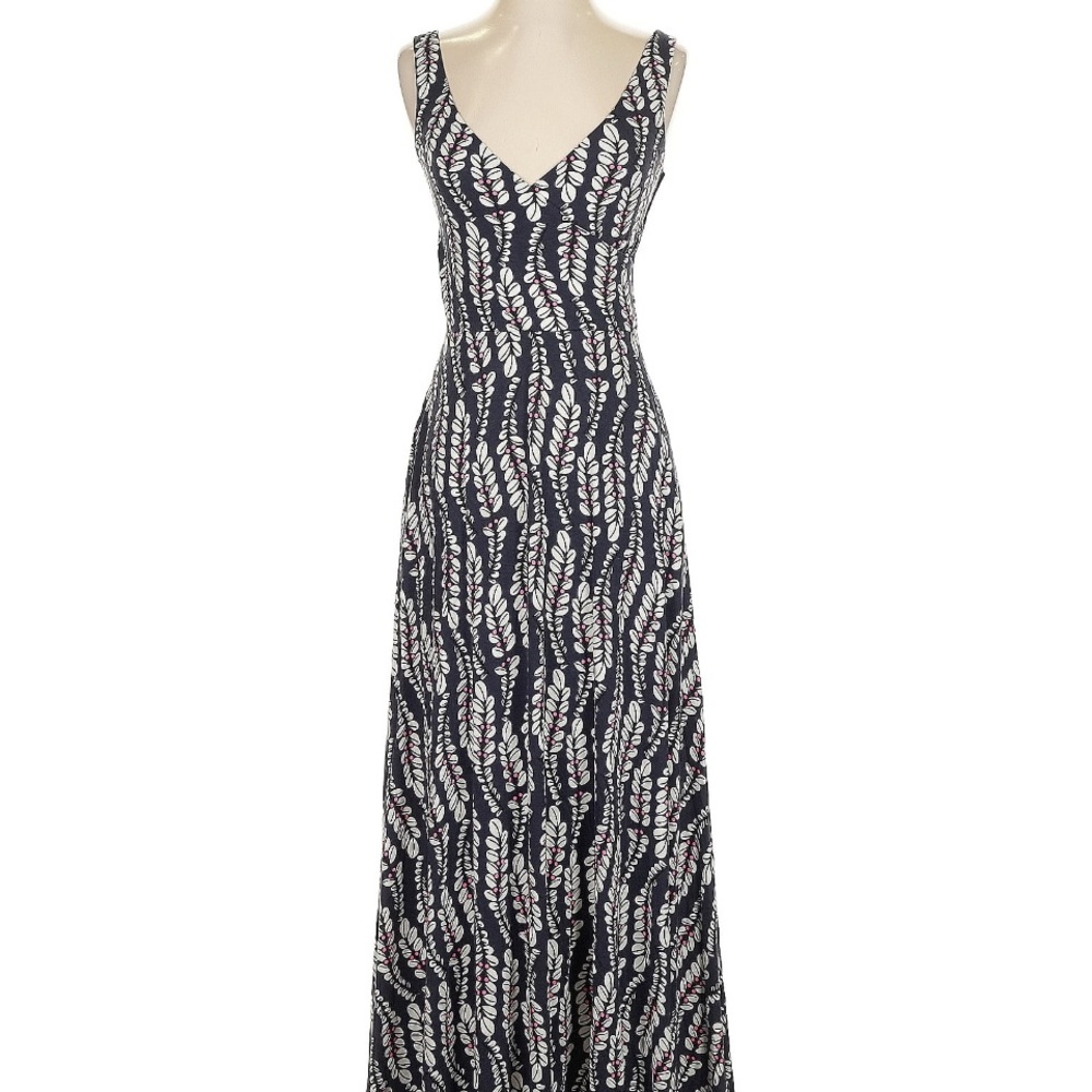 Boden Sleeveless Maxi Tank Jersey Dress- Blue, White, Pink Floral Stretch